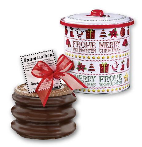 Baumkuchen in Weihnachtsdose